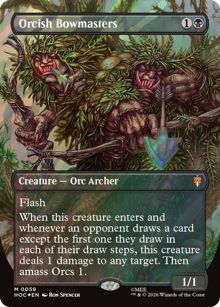 Image for Orcish Bowmasters (Borderless) (Surge Foil) (59) (HOC) - Magic: The Gathering
