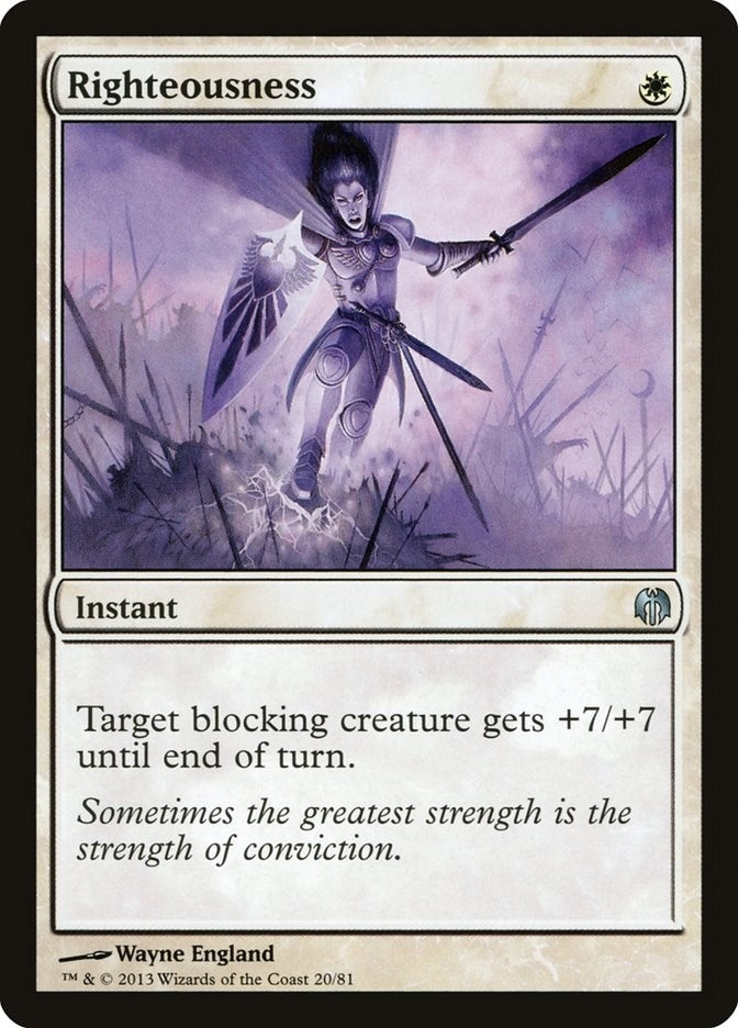 Image for Righteousness (20) - Magic: The Gathering