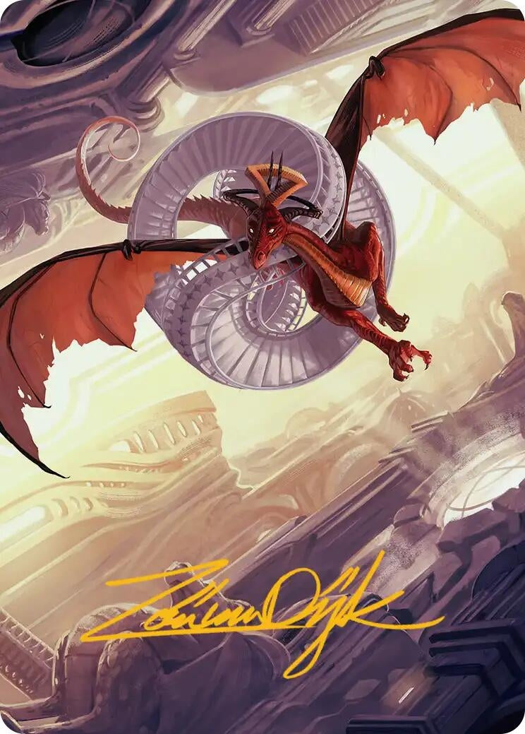 Image for Draconic Visitor Art Card (Gold-Stamped Signature) (49) (ASFRA) - Magic: The Gathering