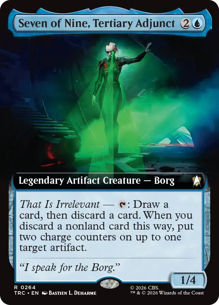 Image for Seven of Nine, Tertiary Adjunct (Extended Art) (264) (TRC) - Magic: The Gathering