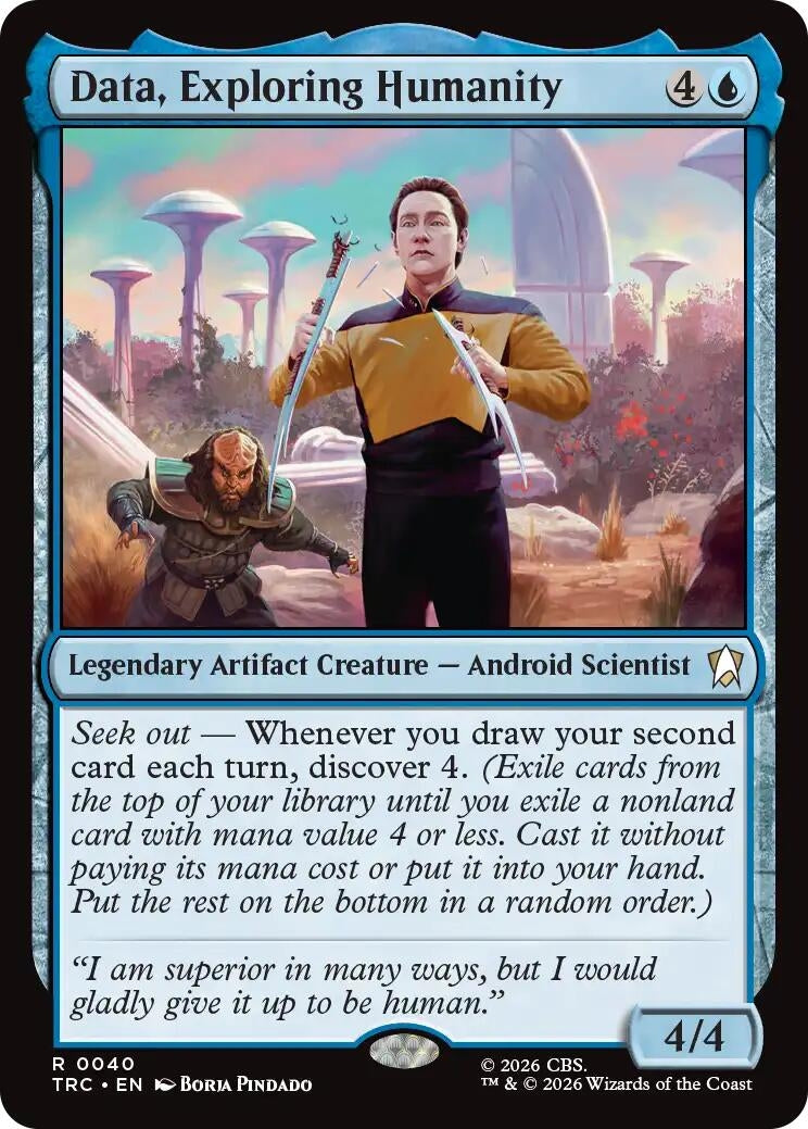 Image for Data, Exploring Humanity (Surge Foil) (40) (TRC) - Magic: The Gathering