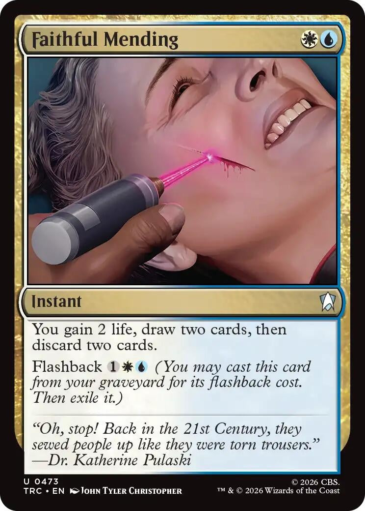 Image for Faithful Mending (473) (TRC) - Magic: The Gathering