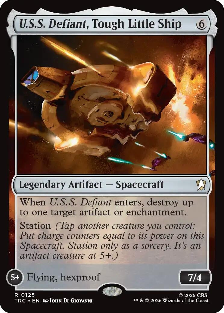 Image for U.S.S. Defiant, Tough Little Ship (Surge Foil) (125) (TRC) - Magic: The Gathering