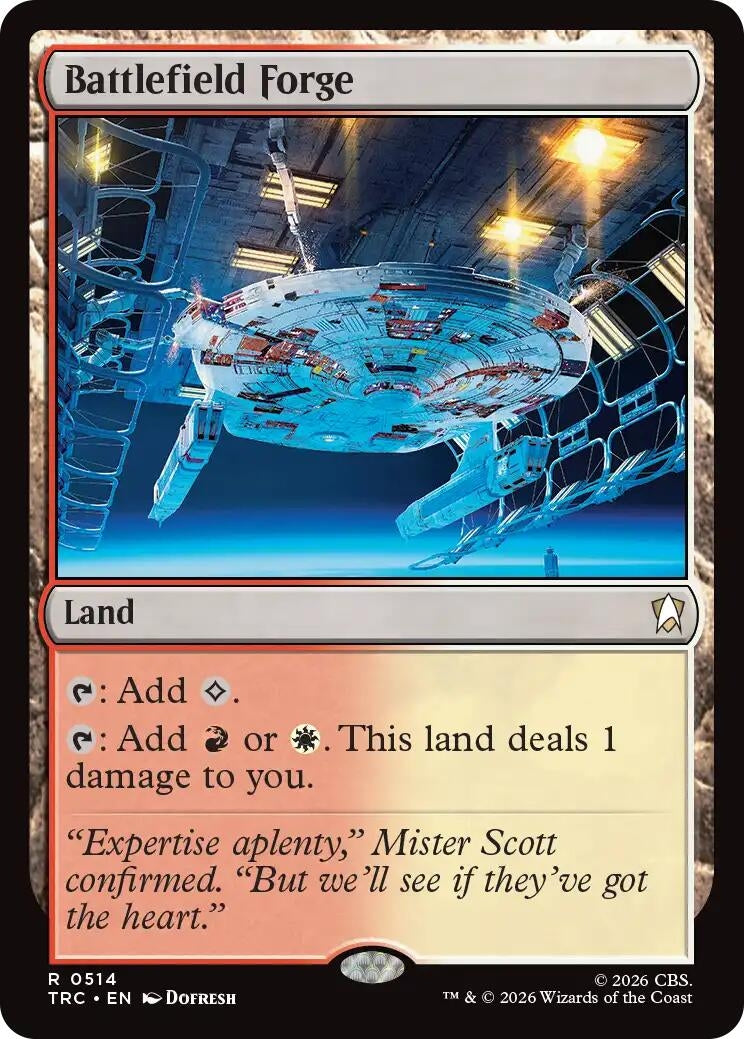 Image for Battlefield Forge (Surge Foil) (514) (TRC) - Magic: The Gathering
