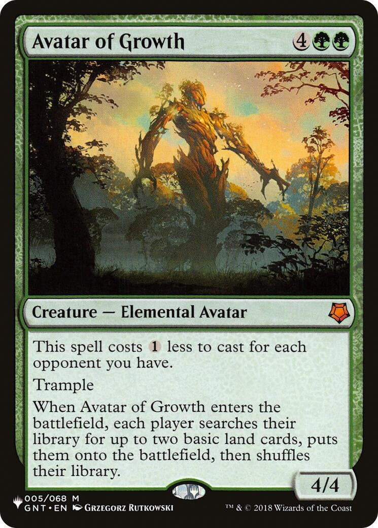 Image for Avatar of Growth (5) (LIST) - Magic: The Gathering