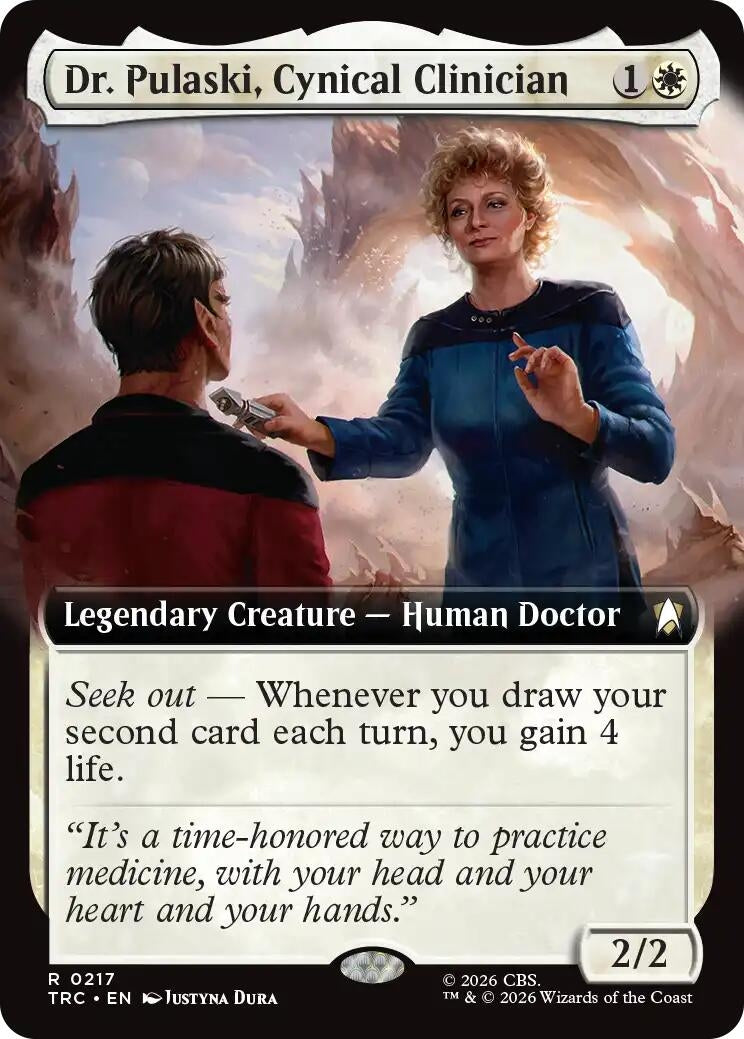 Image for Dr. Pulaski, Cynical Clinician (Extended Art) (217) (TRC) - Magic: The Gathering
