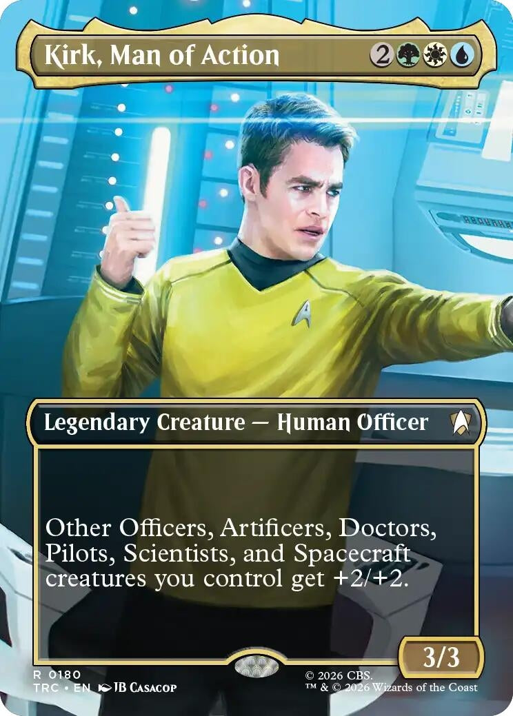 Image for Kirk, Man of Action (Borderless) (180) (TRC) - Magic: The Gathering