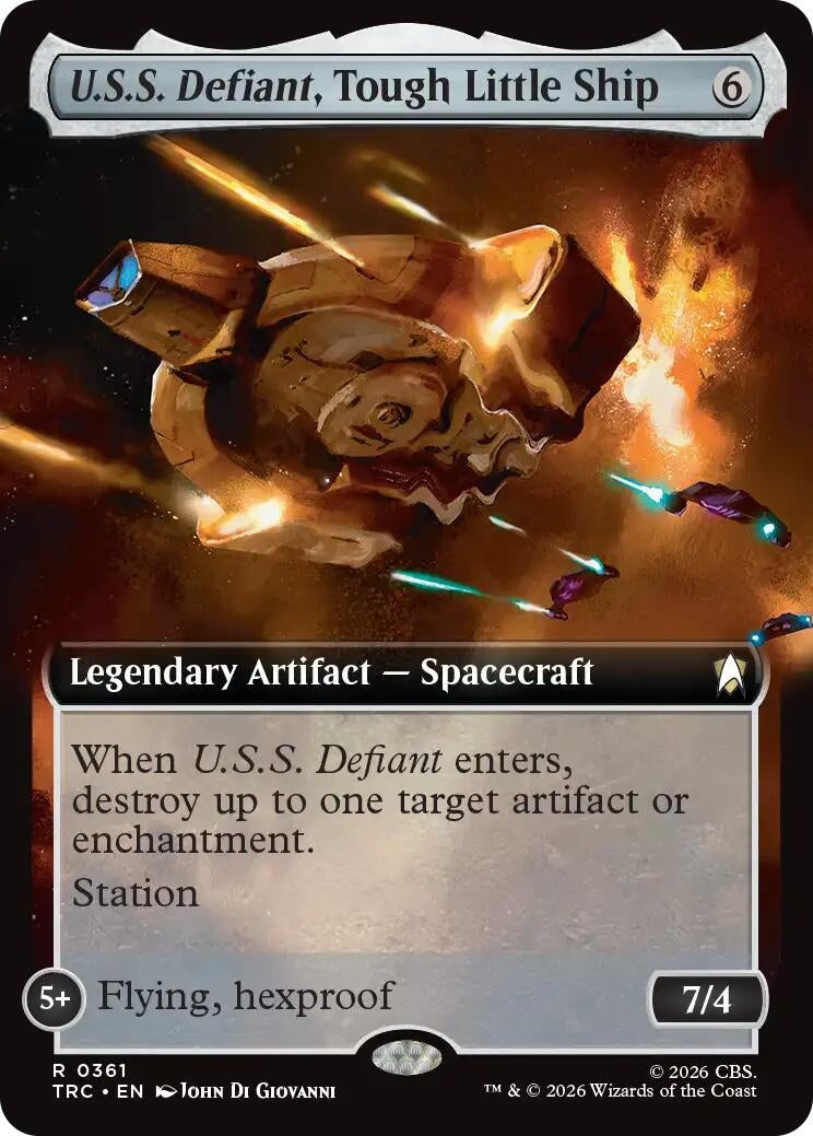 Image for U.S.S. Defiant, Tough Little Ship (Extended Art) (361) (TRC) - Magic: The Gathering