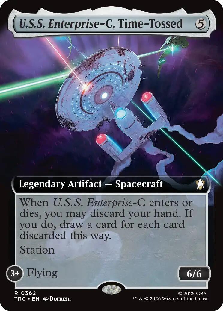 Image for U.S.S. Enterprise-C, Time-Tossed (Extended Art) (362) (TRC) - Magic: The Gathering