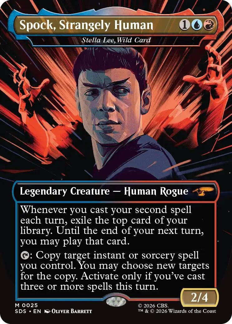 Image for Spock, Strangely Human - Stella Lee, Wild Card (Borderless) (25) (SDS) - Magic: The Gathering