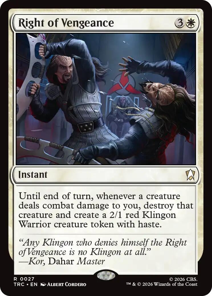 Image for Right of Vengeance (TRC) - Magic: The Gathering