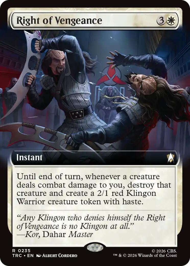 Image for Right of Vengeance (Extended Art) (235) (TRC) - Magic: The Gathering