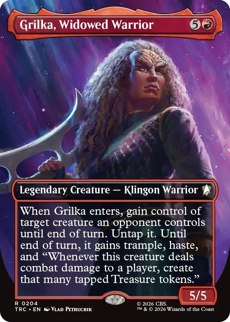 Image for Grilka, Widowed Warrior (Borderless) (204) (TRC) - Magic: The Gathering