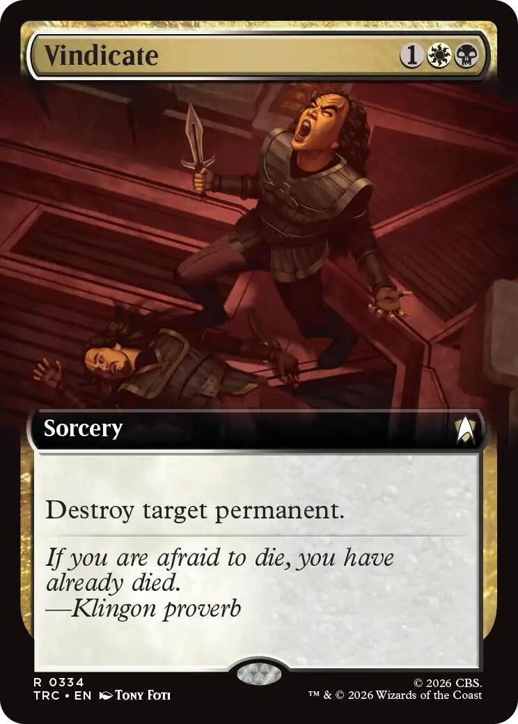 Image for Vindicate (Extended Art) (334) (TRC) - Magic: The Gathering