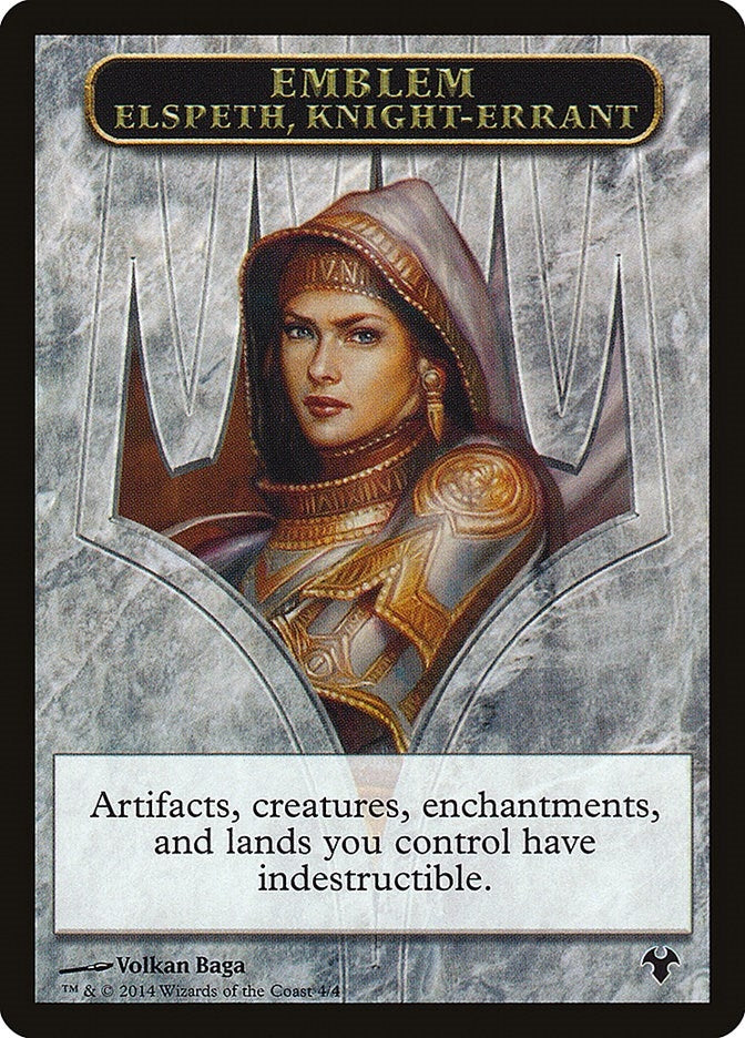 Image for Emblem - Elspeth, Knight-Errant // Soldier Double-Sided Token (4 // 1) (MD1) - Magic: The Gathering