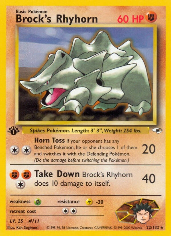 Image for Brock's Rhyhorn (22) (022/132) (G1) - Pokemon