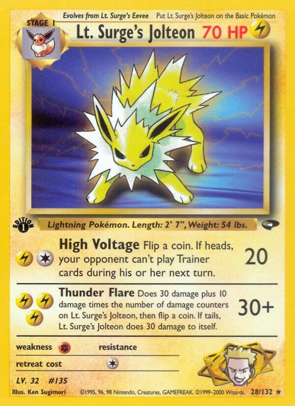 Image for Lt. Surge's Jolteon (028/132) (G2) - Pokemon