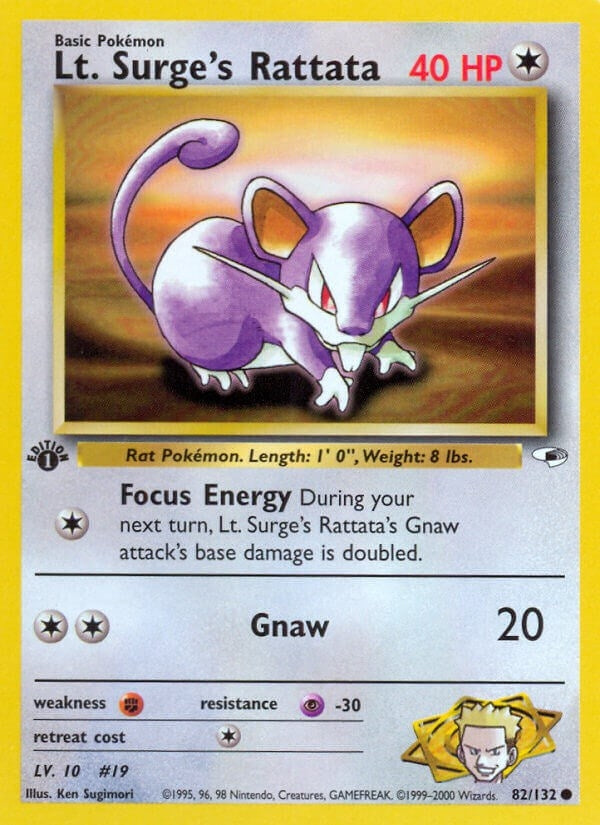 Image for Lt. Surge's Rattata (082/132) (G1) - Pokemon