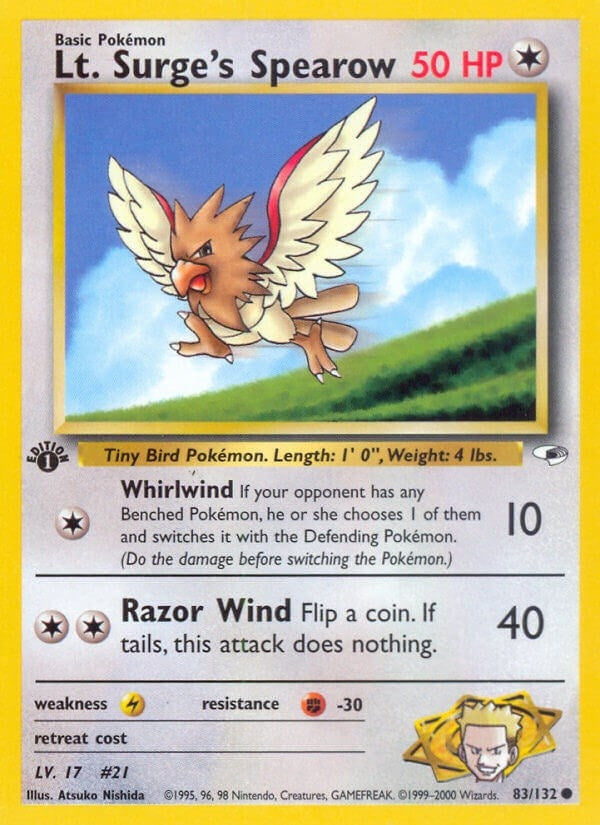 Image for Lt. Surge's Spearow (83) (083/132) (G1) - Pokemon
