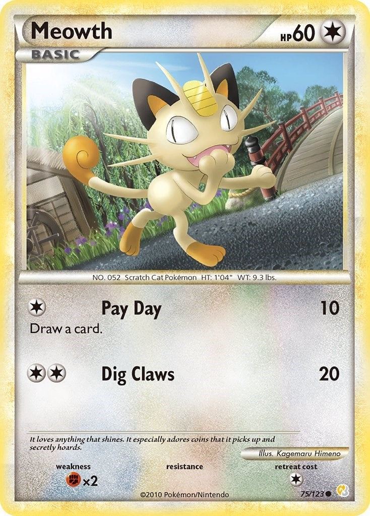 Image for Meowth (75/123) (HS) - Pokemon