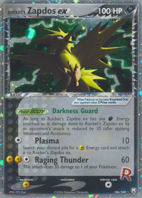 Image for Rocket's Zapdos ex (106/109) (RR) - Pokemon