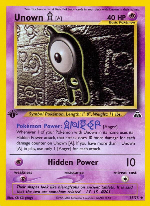 Image for Unown [A] (33) (33/75) (N2) - Pokemon
