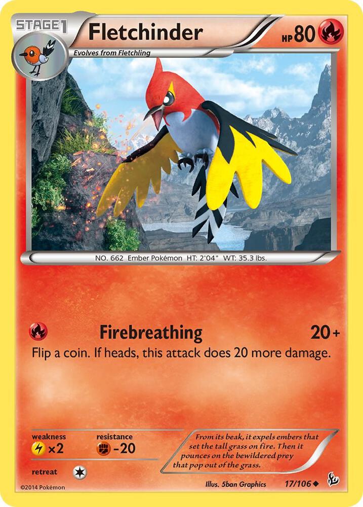 Image for Fletchinder (17/106) (FLF) - Pokemon