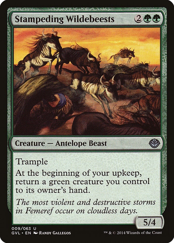 Image for Stampeding Wildebeests (9) (DD3) - Magic: The Gathering