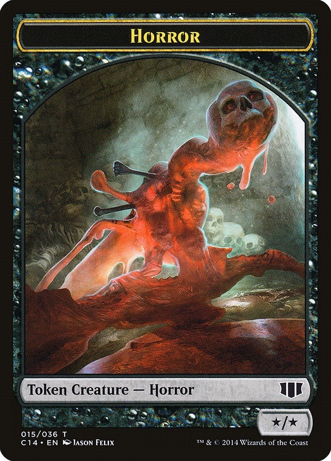 Image for Horror // Zombie (016) Double-Sided Token (15 // 16) - Magic: The Gathering