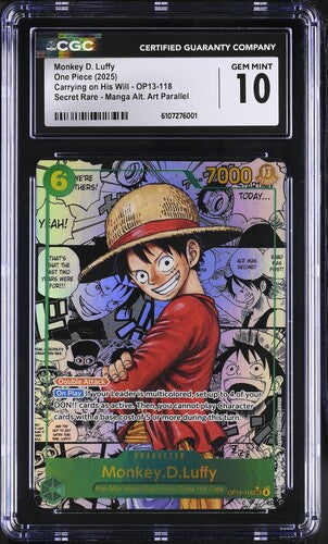 Monkey D. Luffy Secret Rare 2025 Carrying on His Will CGC GEM MINT 10